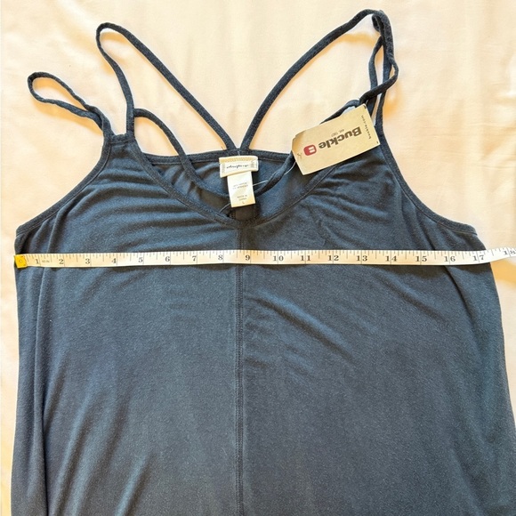 Daytrip for Buckle Strappy Blue Sunwashed Boho Sleeveless Mini Dress Large NWT - Picture 6 of 11